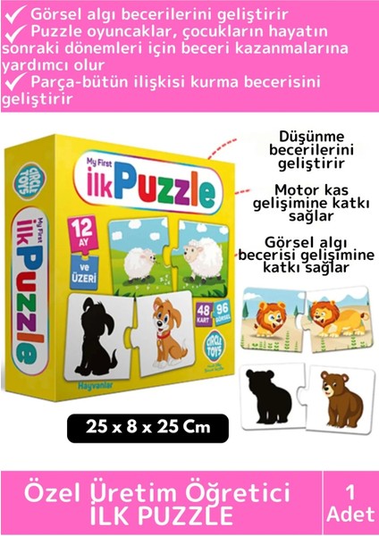 Premium Çocuk Zeka El Göz Koordinasyonu Geliştirici Eğitici Öğretici Eğlenceli 48 Parça Ilk Puzzle