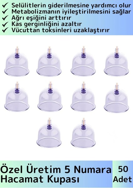 Çatlak Giderici Vakumlu 5 Numara Hacamat Kupası 50 Adet