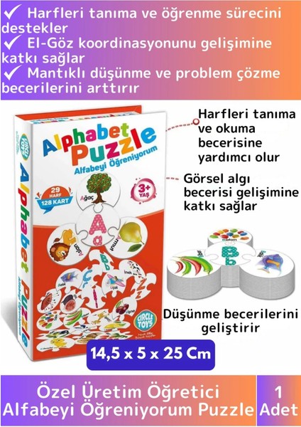 Premium Zeka El Göz Koordinasyonu Geliştirici Öğretici Çocuk Matematik Sayı Rakam Alfabe Puzzle