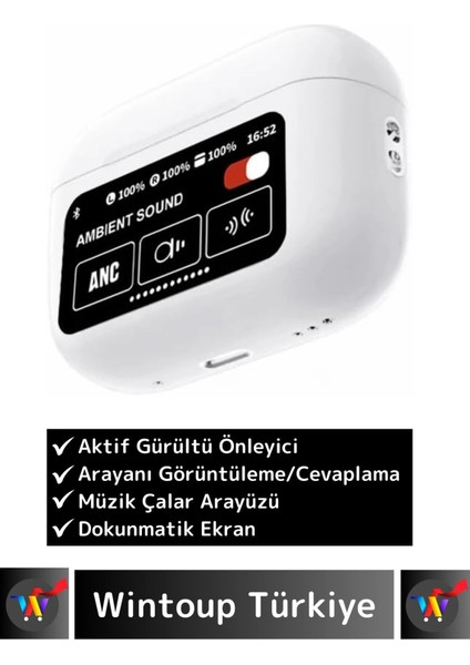 Özel iPhone 16 Pro Max Uyumlu OLED Ekran Anc/arama Yanıtlama/müzikçalar Kulak Içi Bluetooth Kulaklık fırsatları