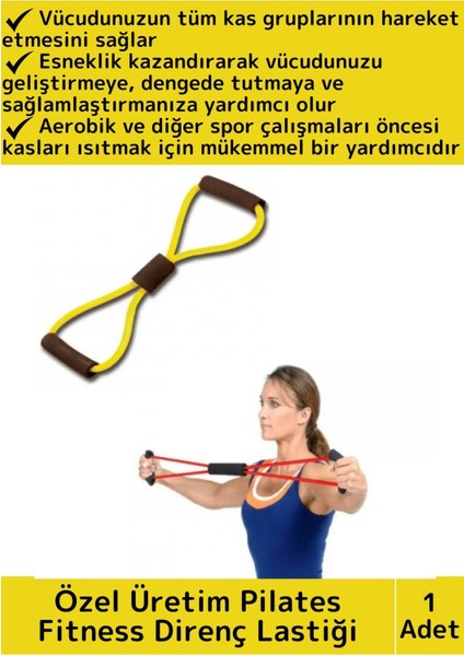 Premium Fitness Aerobik Pilates Jimnastik Egzersiz Spor Kas Açma-Germe Güçlenme Body Direnç Lastiği