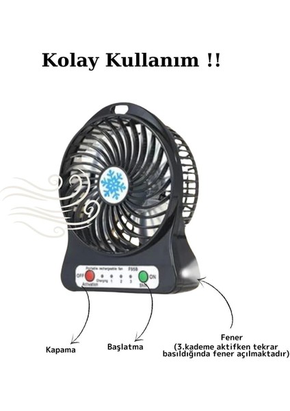 Mini Fan 3 Kademeli Portable Masaüstü Taşınabilir Şarj Edilebilir Fan Ofis Içi Kullanım fiyatları