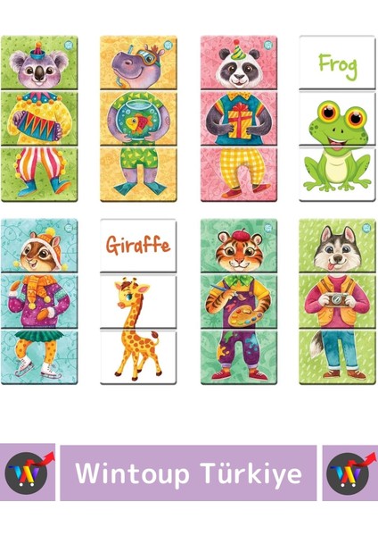Premium Eğitici Zeka Dil Geliştirici Çocuk El Göz Koordinasyon Animals Mix & Match Karıştır Eşleştir modelleri