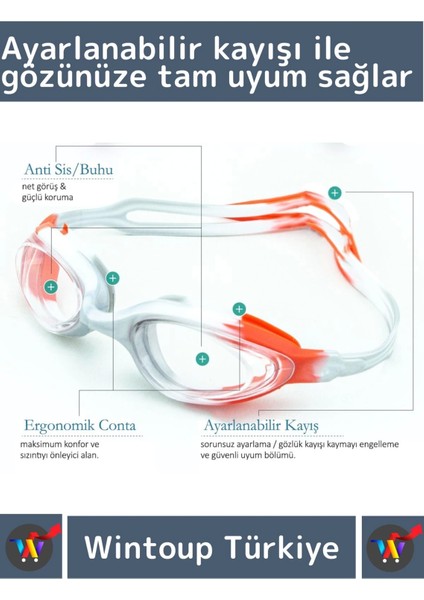 Premium Seri Ayarlanabilir Kayış Su Geçirmez Uv Koruma Silikon Plastik Antifog Kutulu Deniz Gözlüğü fiyatları