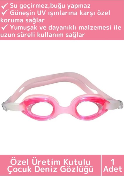 Özel Ayarlanabilir Kayışlı Su Geçirmez Uv Koruma Silikon Plastik Antifog Kutulu Çocuk Deniz Gözlüğü