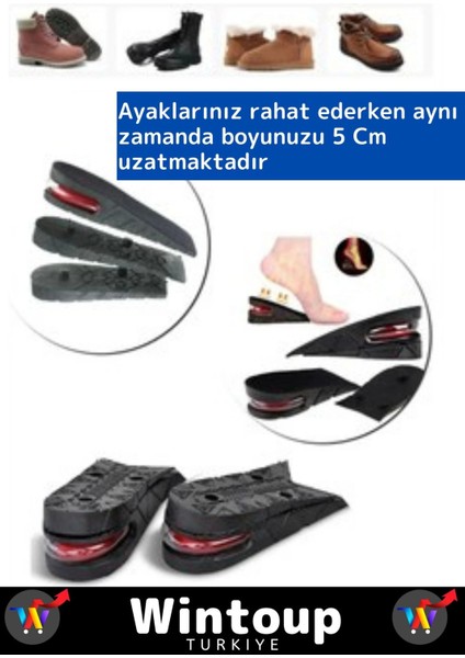 Özel Seri Ortopedik Esnek Tasarım - 5 cm Boy Uzatan - Kaymaz Ayakkabı Topuk Tabanlık x 1 Çift modelleri