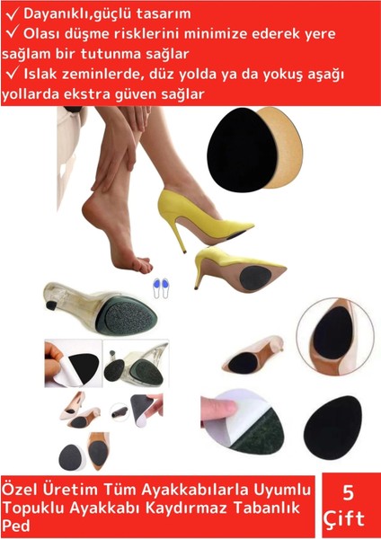 Premium Tüm Ayakkabılar İçin Kaymaz Topuk Altı Tabanlık x 5 Çift