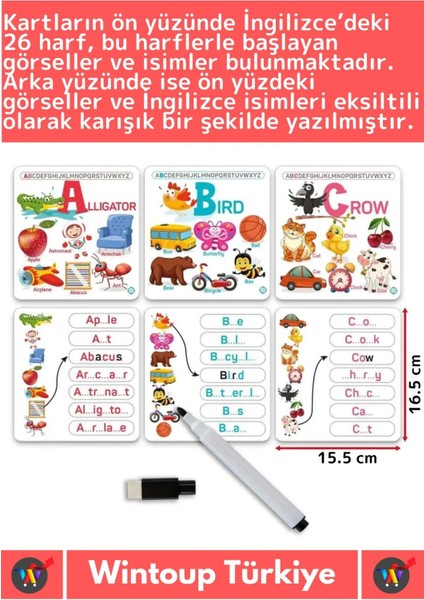 Premium Eğitici Zeka El Göz Koordinasyonu Geliştirici Matematik Ingilizce Alfabe Oyun Kartları fiyatları