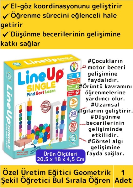 Premium Eğitici Zeka Geliştirici Renk Geometrik Şekil Öğretici Çocuk Bul Sırala Öğren Eğlenceli Oyun