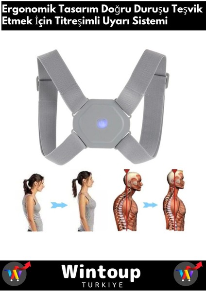 Yeni Tüm Yaşlar İçin Uygun - Uyarı Sensörlü - Titreşimli Duruş Korsesi