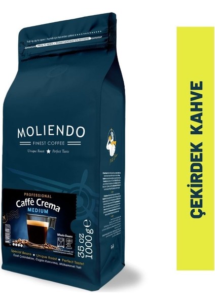 Moliendo Professional Caffe Crema Medium (Çekirdek Kahve) 1000 gr