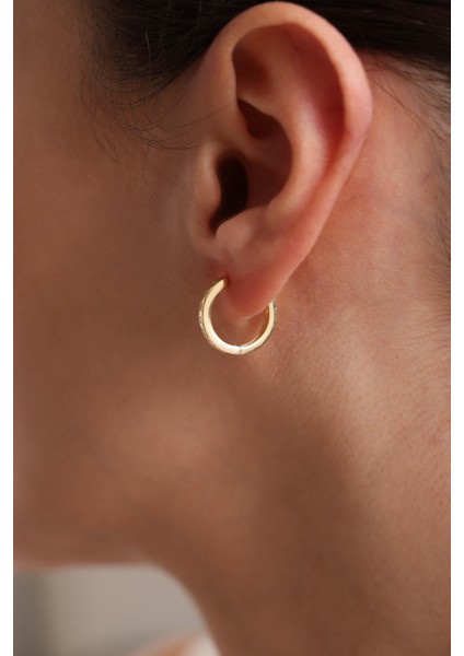 925 Ayar Gümüş Gold Kaplama Zirkon Taşlı 15 mm Halka Küpe fiyatları