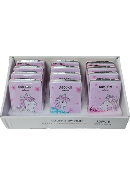El Aynası - Unicorn Sakura Yazılı Katlanır Dikdörtgen Makyaj Aynası - Cep, Çanta Aynası modelleri