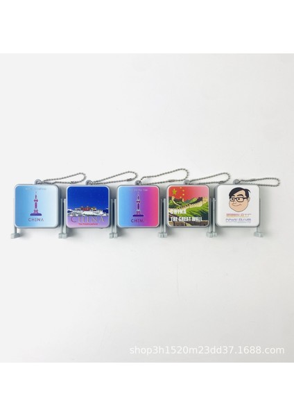 LED Işık Plak Anahtarlık Çin Karakteristik Mimari LED Işık Up Sırt Çantası Charms (Yurt Dışından)