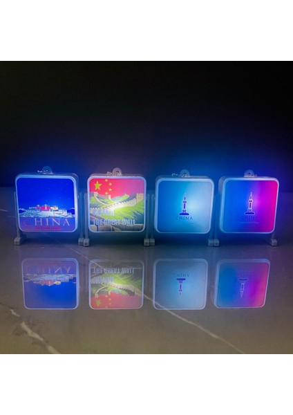 LED Işık Plak Anahtarlık Çin Karakteristik Mimari LED Işık Up Sırt Çantası Charms (Yurt Dışından)