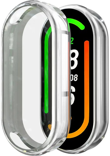 Mi Band 8 ile Uyumlu Kasa ve Ekran Koruyucu 360 Tam Koruma Silikon Kılıf