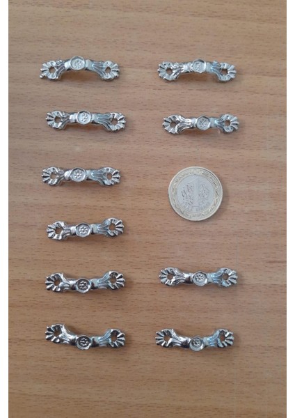 Dekoratif Mini Zamak Kulp 10 Adet Kutu Sandık Aksesuar Nikel