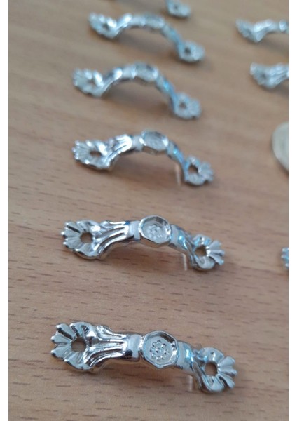 Dekoratif Mini Zamak Kulp 10 Adet Kutu Sandık Aksesuar Nikel modelleri
