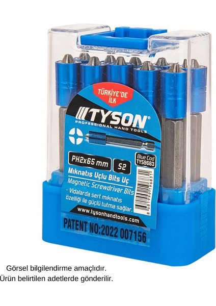 Tyson Mıknatıslı Bits Uç - Tek Yönlü - Ph2 Yıldız - 6.5 Cm. - 1 Adet