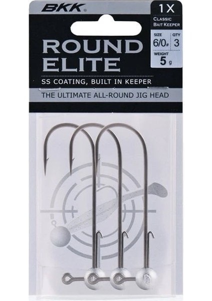 Round Elite-Classic Bait Keeper Jighead 1 7gr