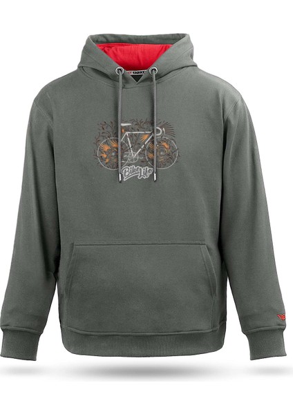 Bisiklet ve Yapraklar Tasarım Sweatshirt,kapşonlu Sweatshirt
