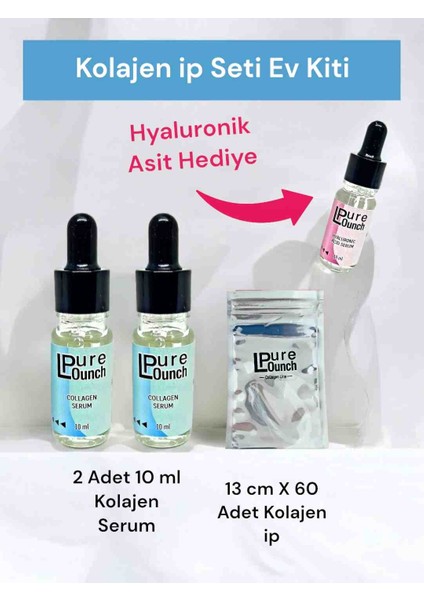 Kolajen Ip Seti - Kolajen Serum 10 ml x 2 Adet + 13 cm × 60 adet Kolajen Ip