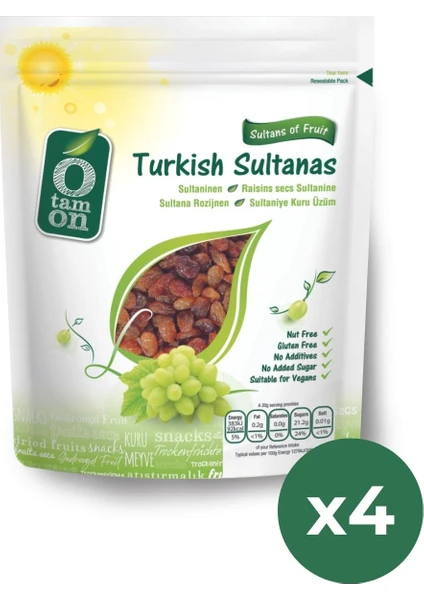 Sultaniye Kuru Üzüm 200 gr x 4 Adet