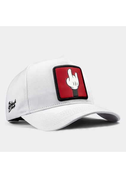 V1 Baseball Parmak - 1 Kod Logolu Unisex Beyaz Şapka