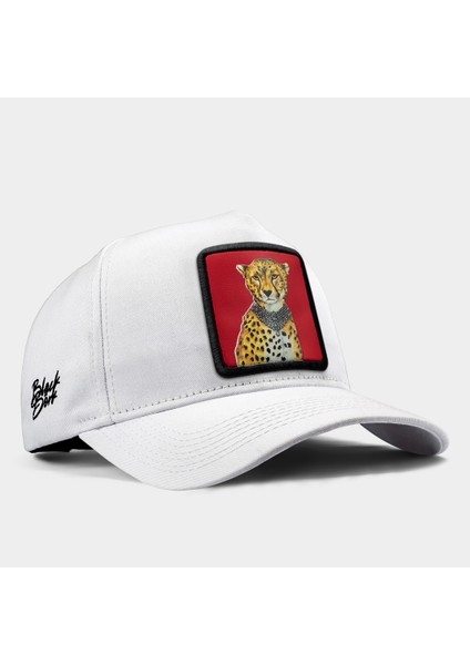 V1 Baseball Leopar - 1ks Kod Logolu Unisex Beyaz Şapka
