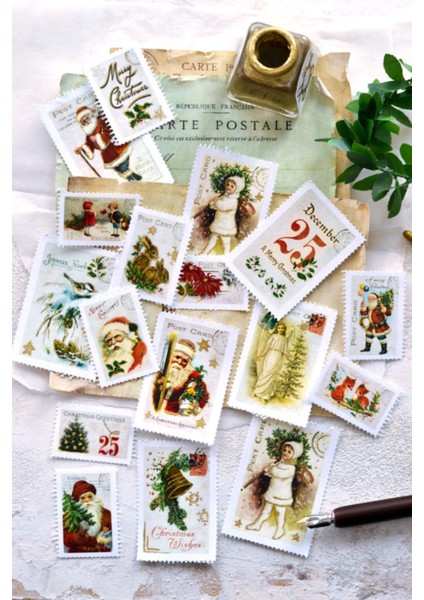 Vintage Noel Pul Etiketi 2 Sayfa 36 Adet