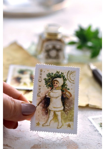 Vintage Noel Pul Etiketi 2 Sayfa 36 Adet