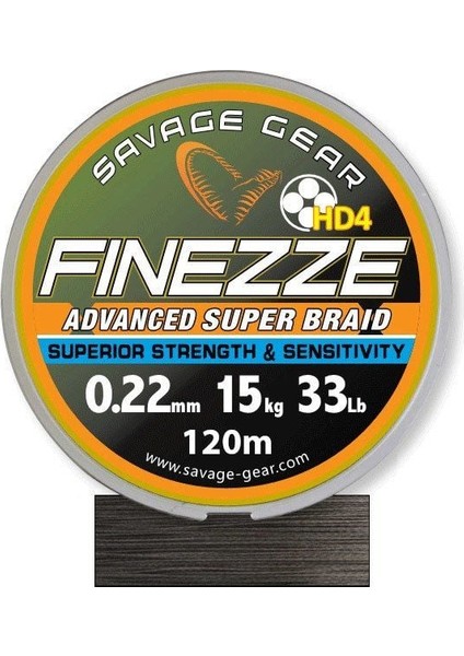 Savage Gear Finesse Hd4 Braid 300 M 0,22 mm 33 Lbs 15 kg Grey Örgü Ip