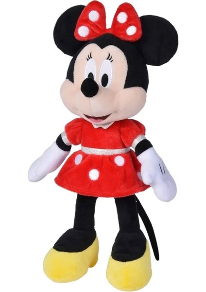 Lisanslı Minnie Kırmızı Elbiseli Peluş 30 cm ile Minnie'nin Sihirli Dünyasına Girin!