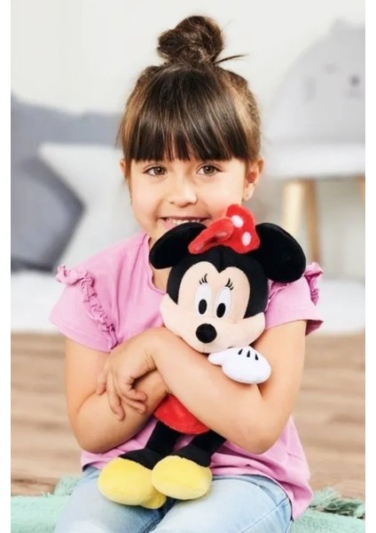 Lisanslı Minnie Kırmızı Elbiseli Peluş 30 cm ile Minnie'nin Sihirli Dünyasına Girin!