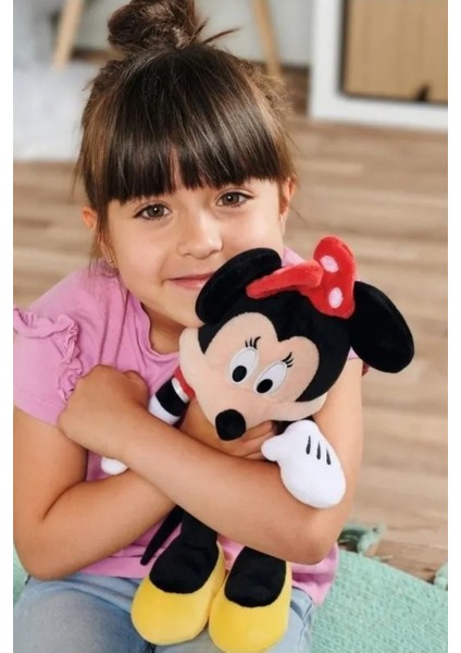 Lisanslı Minnie Kırmızı Elbiseli Peluş 30 cm ile Minnie'nin Sihirli Dünyasına Girin!