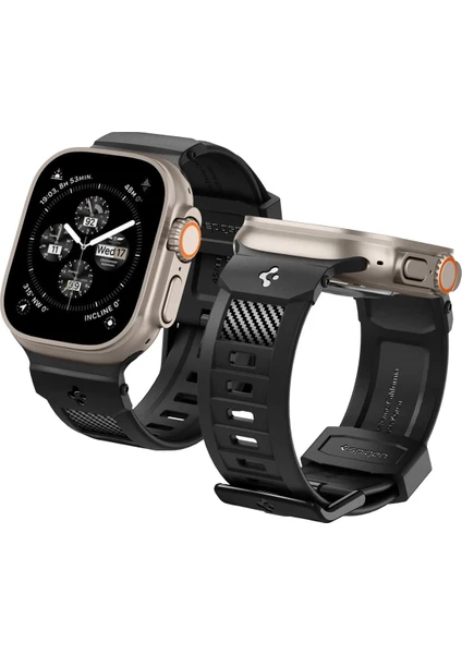 Apple Watch 49mm Ultra 2/1 - 46mm Seri 10 - 45mm Seri 9/8/7 - 44mm Seri SE2/SE/6/5/4 Kordon Kayış Rugged Band Matte Black - AMP02854