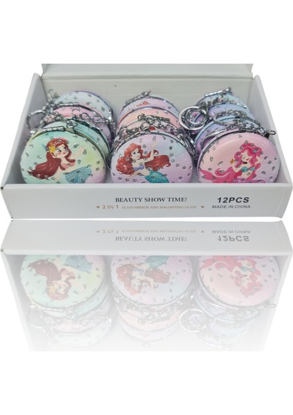 El Aynası - Anahtarlıklı Deniz Kızı Desenli Katlanır Makyaj Aynası - Cep, Çanta Aynası modelleri