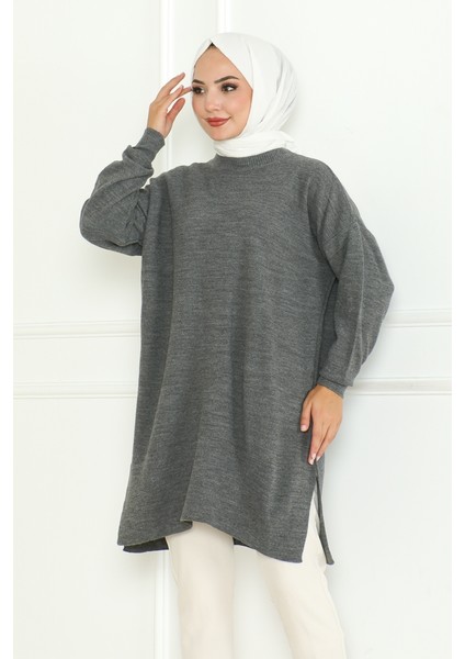 Ebrar Triko Tunik 1129 - Antrasit