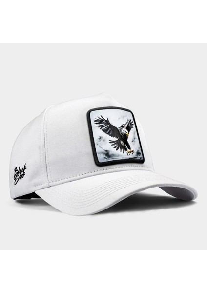 V1 Baseball Kartal - 6 Kod Logolu Unisex Beyaz Şapka