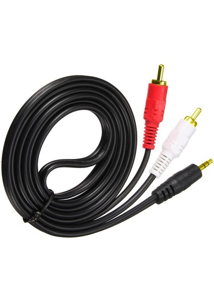 T1085 3.5 mm Stereo To 2xrca Altın Uçlu Ses Kablosu  3 Metre