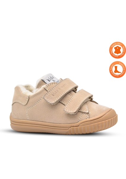 Pearl Çift Cırtlı Deri Içi Kürklü Unisex Ayakkabı Bej