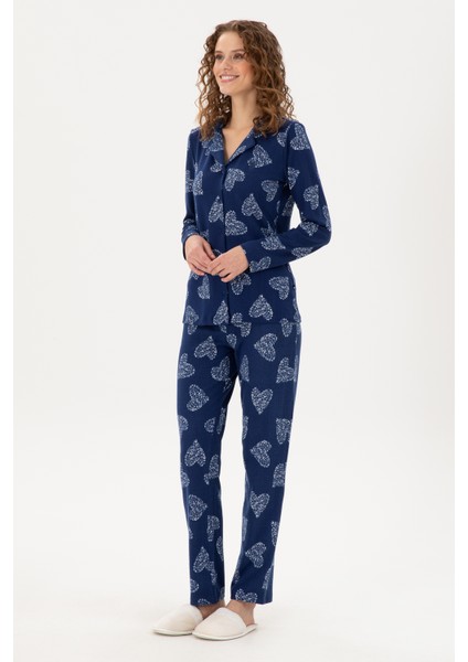 Kadın Lacivert Pijama Takım 50302757-VR033 fırsatları