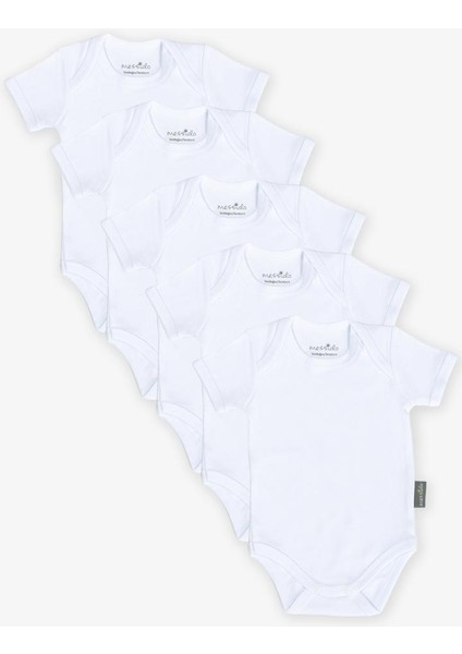% 100 Pamuk 5'li Bebek Body – Beyaz