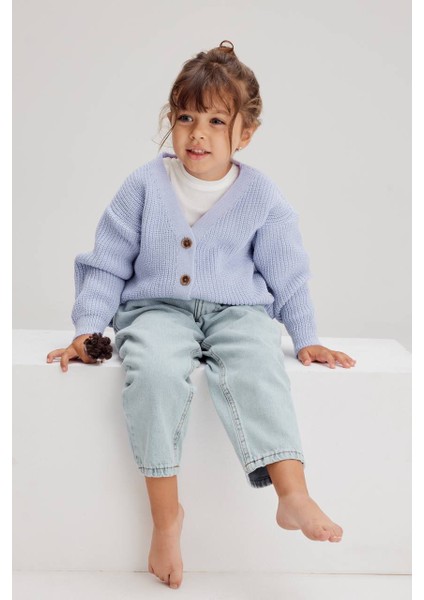 Kız Çocuk Üst Mor Örgü Hırka Yeni Sezon Marka Muadili Minimalist Ikon modelleri