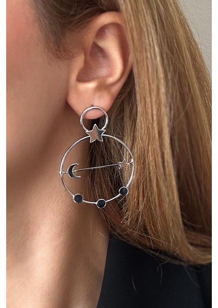 Altın Kaplama Moon Serisi Total Eclips Kadın Çivi Küpe fiyatları