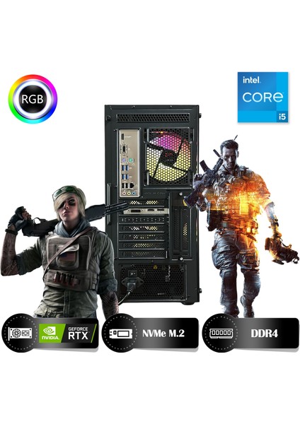 Peak HRI163060-IC Intel Core I5-12400F 16GB Ram 500GB Nvme M.2 SSD RTX3060 12GB Masaüstü Oyuncu Bilgisayarı