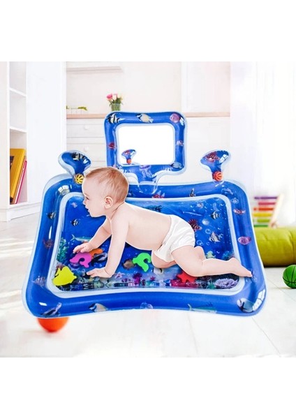 Aynalı ve Çıngıraklı Bebek Su Oyun Matı (Tummy Tıme) Karın Üstü Aktivite Oyun Matı