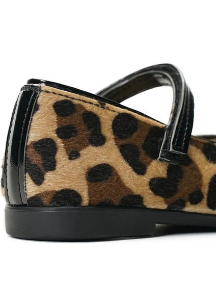 Leopar Vegan Deri Kız Çocuk Babet fiyatları