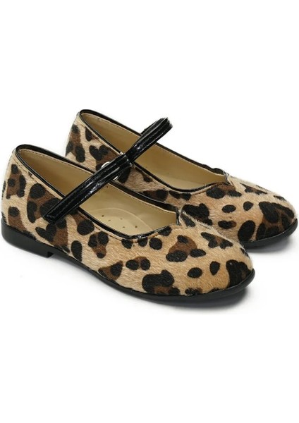 Leopar Vegan Deri Kız Çocuk Babet modelleri