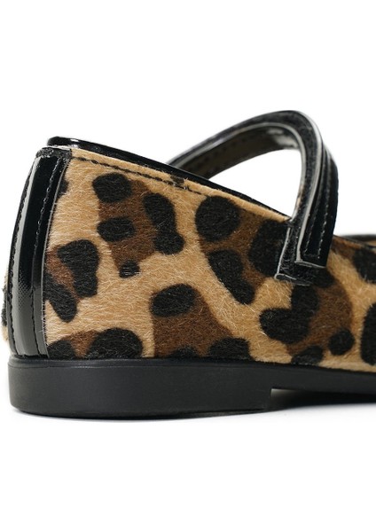 Leopar Vegan Deri Kız Çocuk Babet indirimleri